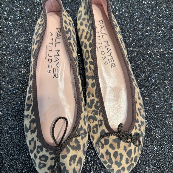 Paul Mayer Brown and Black Leopard Print Flats - Picture 9 of 9
